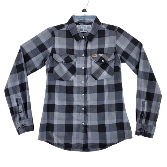 Dixxon Flannel Shirt Top Women S Buffalo Plaid Pearl Snap 1911 Ltd Edition LS - Picture 13 of 15
